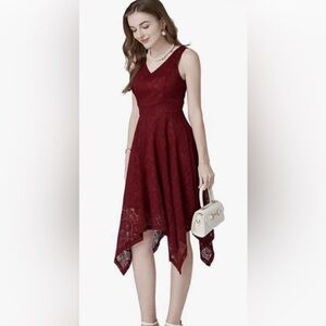 Berry love NWT Wedding Guest Asymmetric A-line Desss medium burgundy